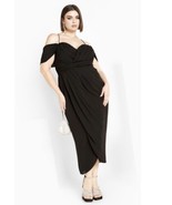 City Chic Maxi Entwine FF Dress Women&#39;s Medium 18 Black Tulip Hem New Wi... - $109.85 CAD