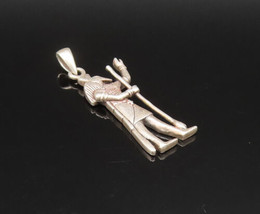 PETER STONE 925 Silver - Vintage Sculpted Egyptian God Pendant - PT21185 - $42.72