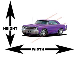 1969 Dodge Dart GTS Plum Crazy Purple Muscle Car Wall Art Decal - $42.00+