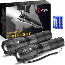 Flashlight 2 Pack, 5 Modes 2000 Lumen Tactical LED Flash Light, High Lum... - £17.83 GBP