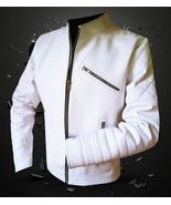 Men's Leather Jacket Faux Handmade Essence Model - $299.00