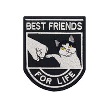Cat Best Friends for Life. Embroidered Patch Iron On. Size: 4.3 X 3.3 in... - £5.84 GBP