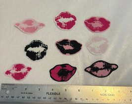 9 Kisses Kissing Lips Pre-Cut Iron on Fabric Appliques - £2.98 GBP