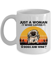 Pekingese Dog Pet Coffee Mug Ceramic Just A Woman Who Loves Dog &amp; Wine Mugs Gift - £13.38 GBP+