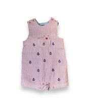 Little Me Seersucker Nautical Sailor Anchor Seersucker Romper 9 Months - £8.79 GBP