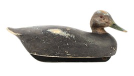 Vintage Ken Harris, Woodville, Ny, Carved &amp; Painted Wooden Duck Decoy Glass Eyes - £174.41 GBP