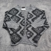 Windsor Sweater Womens L Gray Aztec Batwing Casual Open Knitted Cardigan... - $19.78