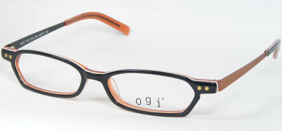 OGI 7105 284 Schwarz/Weiß/Orange Brille Brillengestell 48-15-140mm Deuts... - $76.20