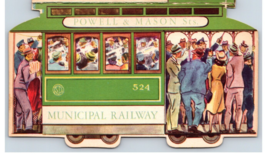 San Francisco Cable Car Card Municipal Railway Streetcar Folding Postcard W13 - £4.63 GBP