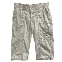 Lee Easy Fit Size 12 Medium Comfort Waist Capri Cargo Pants Beige Tan Khaki - $183.60 MXN
