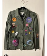 H&amp;M L.O.G.G Grateful Dead Patchwork Jacket SO CUTE!! Size 8 OOAK - £57.29 GBP