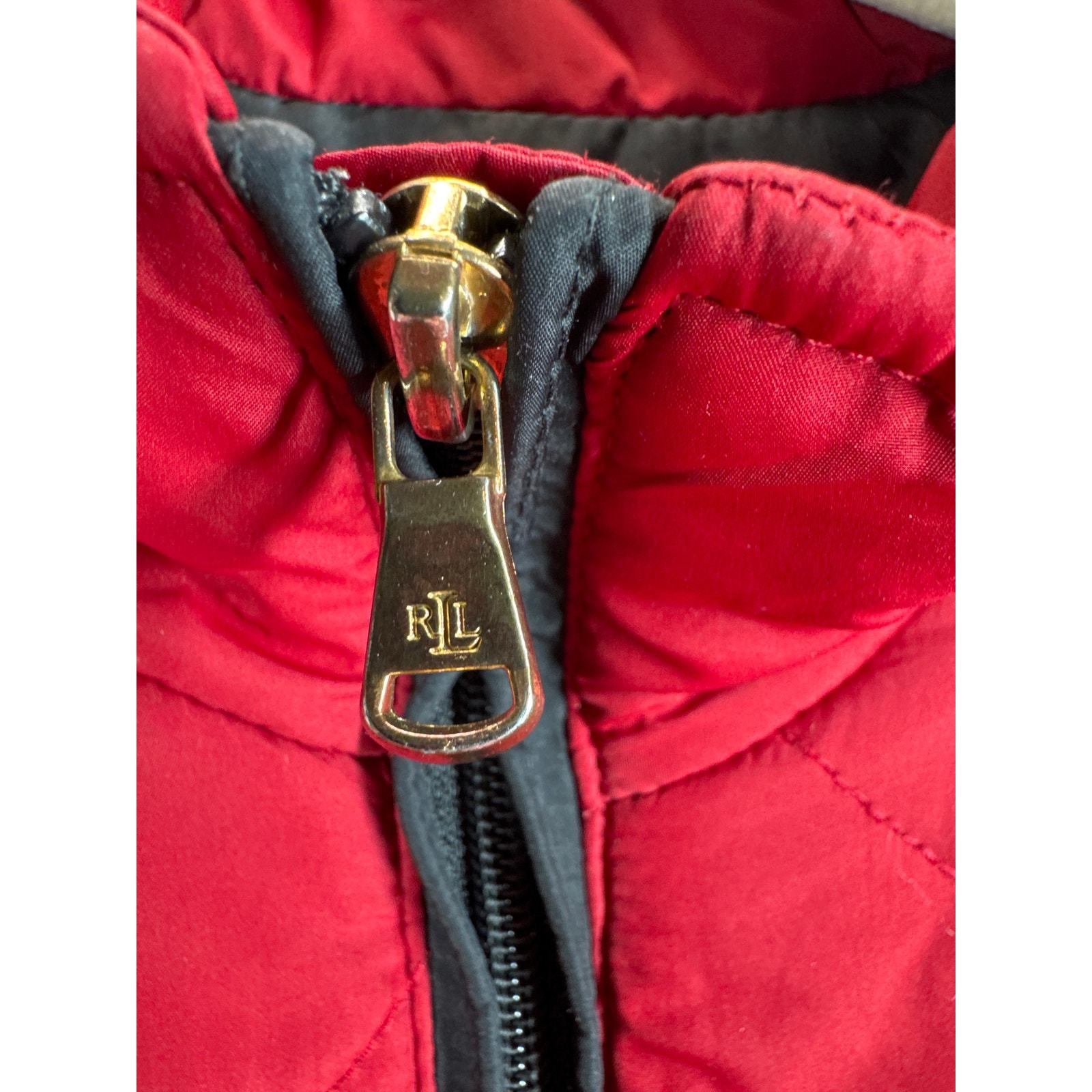 Lauren Ralph Lauren Quilted Vest Womens Red Full Zip Mock Neck Golf Size XL Item image 3