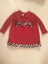 Mothers Day Size 3 6 months Bonnie Jean dress sweater holiday red metallic  - $15.99