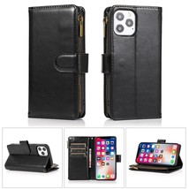 For Samsung S23 Ultra Luxury Wallet Card ID Zipper Money Holder Case Cover - Bla - £6.70 GBP