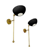 Pair of Italian Wall Light, Brass and Black Lacquer, Stilnovo Style Mode... - €671,08 EUR