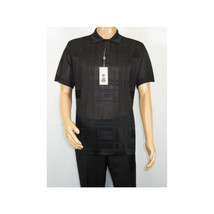 Mens Polo Shirt Slinky Sheer Short Sleeves Soft Touch Stacy Adams 57006 Black image 2