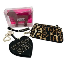 Pink Victoria&#39;s Secret Bundle wristlet keychain collectors dog mirror  - £27.26 GBP