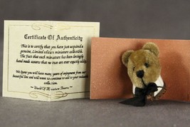 World of Miniature Bears Plush Teddy Toy TIE TAC Lapel Pin Bear Head Tux Jewelry - £14.25 GBP