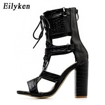 Eilyken 2021 New  Woman Sandals Cut-outs Peep Toe Gladiator Sandals Fashion Heel - £41.69 GBP