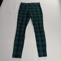 Old Navy STEVIE Print Leggings Stretch Green & Black Plaid Mid-Rise Girls XS image 10