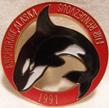 1991 Anchorage Fur Rondy Rendezvous Collector Pin/Orca Killer Whale-Mint  - £17.20 GBP