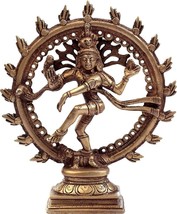 Lord Shiva Dancing Natraj Murti Nataraja Shiv Statue Messing Metall Wohndeko - £64.50 GBP