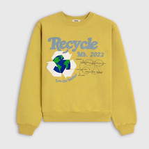 Mad Happy Organic Cotton Heavyweight Crewneck Fleece Sweatshirt XL Earth Day USA - £84.25 GBP