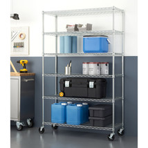 STORAGE SHELVES GARAGE METAL WIRE SHELVING HEAVY DUTY RACKS UNIT SHELF R... - $184.99