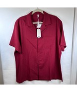 COOFANDY Camp Shirt Button Down Short Sleeve Casual Shirt Red XL - $22.76
