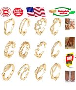 12PCS 14K Gold Plated Adjustable Toe Rings Set - Perfect Summer Foot Jew... - $490.86 MXN
