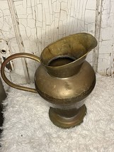 Antique Primitive Large Copper Water Pitcher 14-15&quot; T Heavy Dovetail Edge - £43.96 GBP