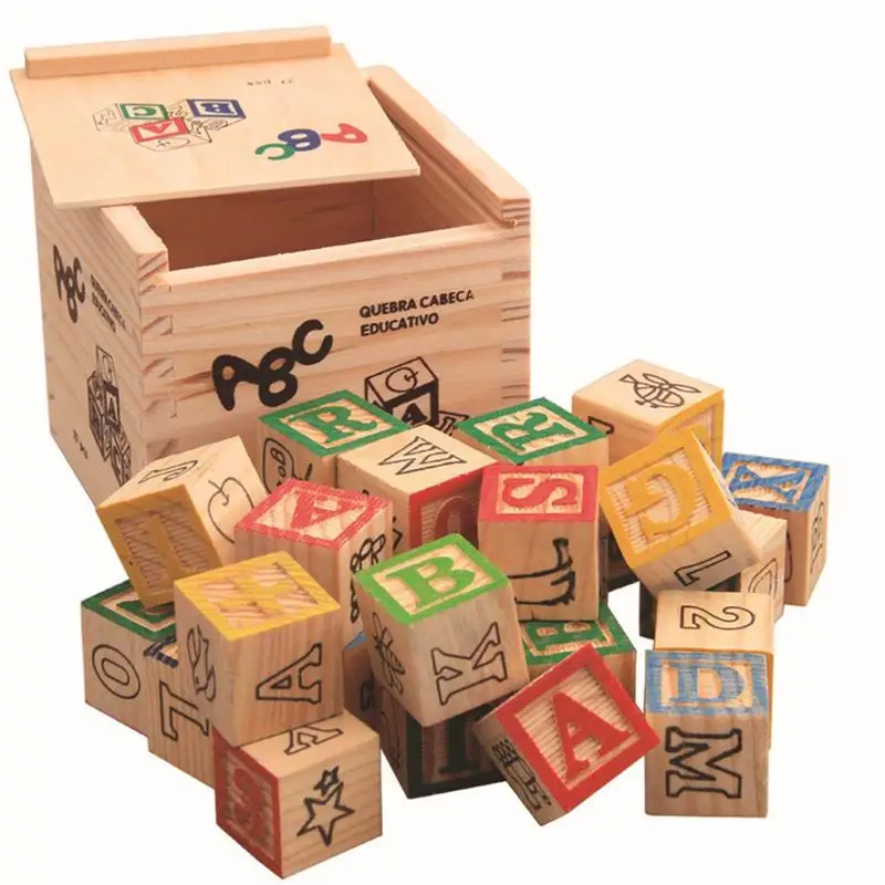 27pcs Fun Letter Of Number Cube Toy English Alphabet Blocks Montessori Wooden - £167.15 GBP+