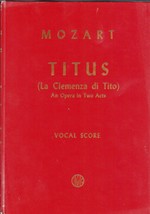 Classical Music Opera Score Titus Mozart Sheet Music Book Copyright 1980 - $11.88