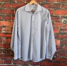 Calvin Klein Men&#39;s Long Sleeve Button-Up Dress Shirt 17 34/35 Regular Fit - £13.20 GBP