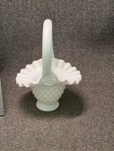 Vintage Milk Glass Hobnai Basket 6&quot; Tall Fenton - £10.08 GBP