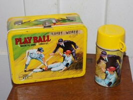 Vintage 1969 Play Ball Metal Lunchbox and Thermos - $1,362.44 MXN