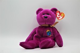 Ty Beanie Babies Millennium Bear Plush Toy - Purple - £774.02 GBP