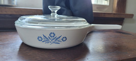 Corning Ware 6.5&quot; Cornflower Blue Small Dish Clear Glass Lid Pyrex Kitch... - £23.76 GBP