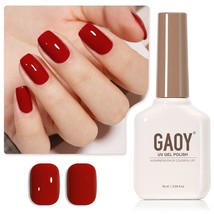 GAOY Ruby Red Gel Nail Polish, 16ml Soak Off UV Light Cure - £9.26 GBP