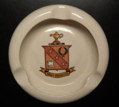 Thiel College Ashtray Imperial China Trenton Cream Color Coat of Arms No Chips - £11.98 GBP