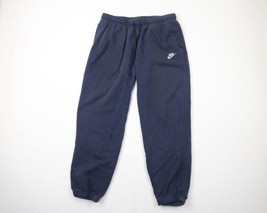Vintage Nike Mens XL Distressed Spell Out Swoosh Cuffed Sweatpants Joggers Blue - £38.72 GBP