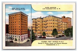 Hotel Grafton Washington DC UNP Linen Postcard N21 - $1.93