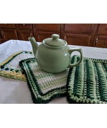 Crocheted Potholder and Dishcloths Set, Cool Mint Green - $20.69 CAD