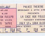 La Cage Au Folles Palace Theatre Broadway New York 1984 Curtiss Marshall - £14.24 GBP