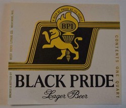 BLACK PRIDE Lager Beer Lithia Co. West Bend WIS  small size    inv 27 - £3.19 GBP