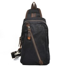 Waxed waterproof Canvas Chest Pack Single Shoulder Strap Back Bag Crossbody Bags - £88.97 GBP