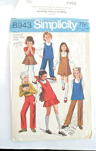 Sewing Pattern Vintage Simplicity 8943 Girl&#39;s Jumper or Tunic, Skirt (1970) - £3.03 GBP