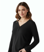 New Directions Intimate Women Long Sleeve Pajama Top Size M Black - €12,70 EUR