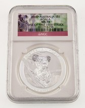 2015-P Australia S$1 Koala Graded by NGC as MS70 First 1500 w/ Original Box - $98.99