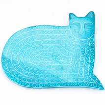 Vaneal Group Hand Carved Kisii Soapstone Blue Kitten Cat Trinket Dish Kenya - £16.71 GBP